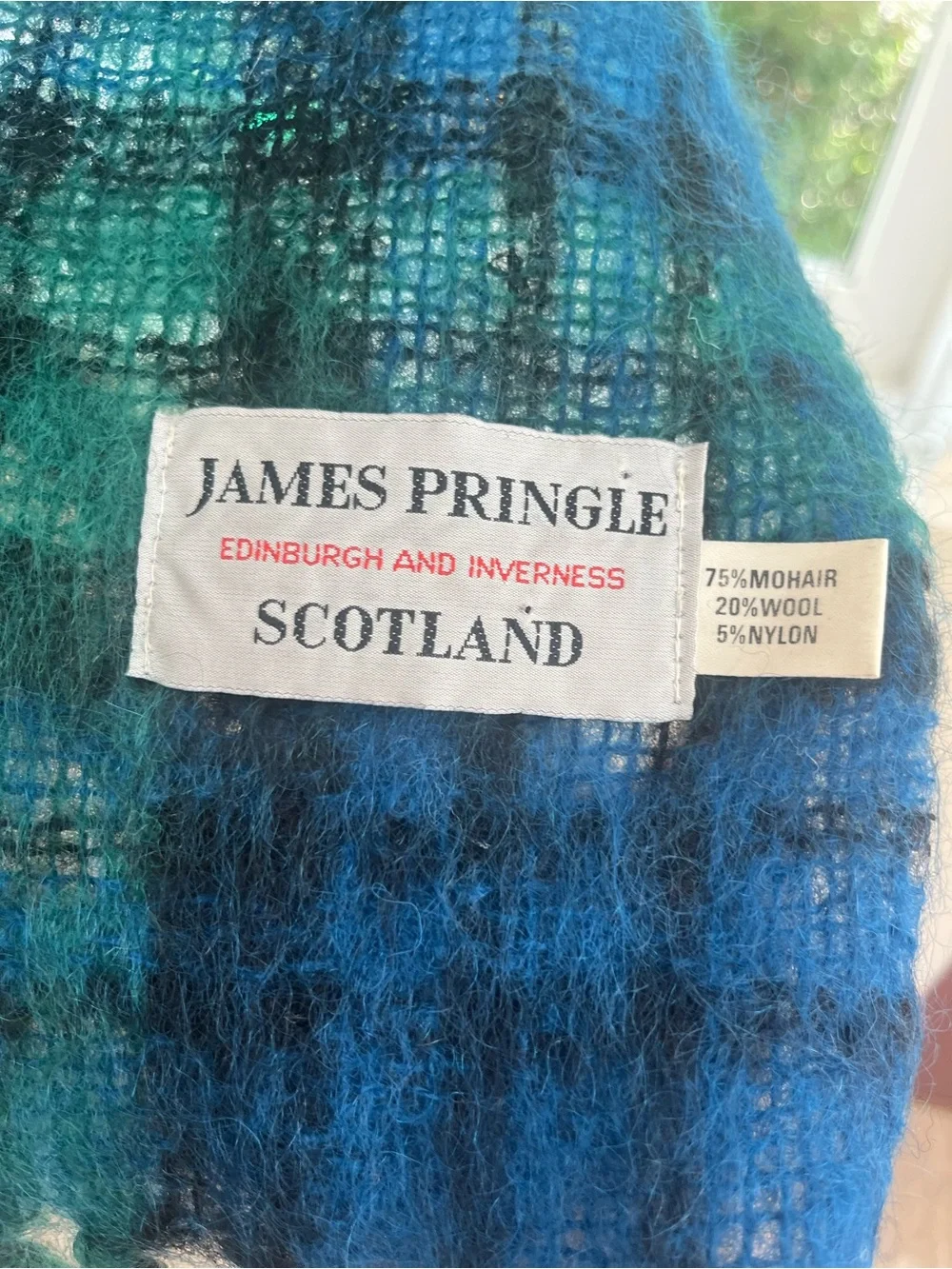 Blue Green Plaid Wool Scarf Scotland